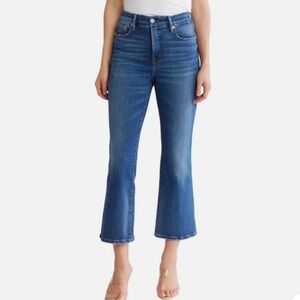 Good American Good Legs Cropped Mini Boot in Indigo